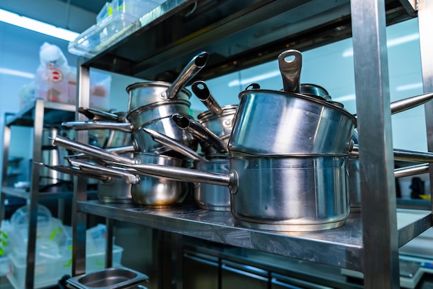 Professional kitchen equipment in operation